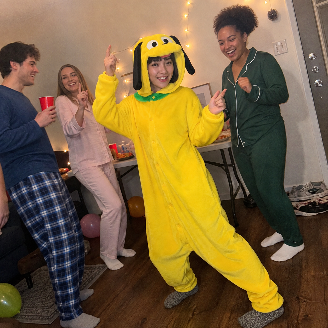 Jake the Dog kigurumi pajama party