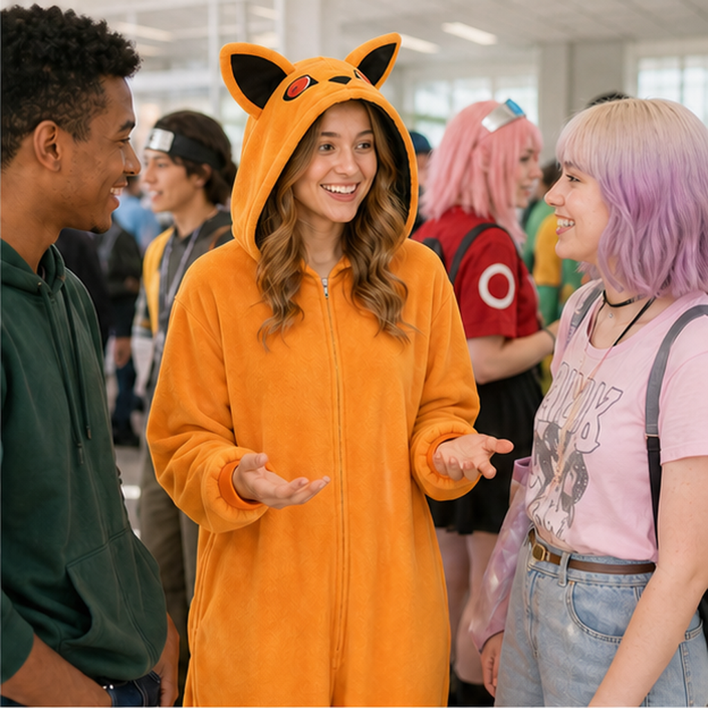 Kurama Nine-Tailed Fox Kigurumi Onesie 06 friends scene