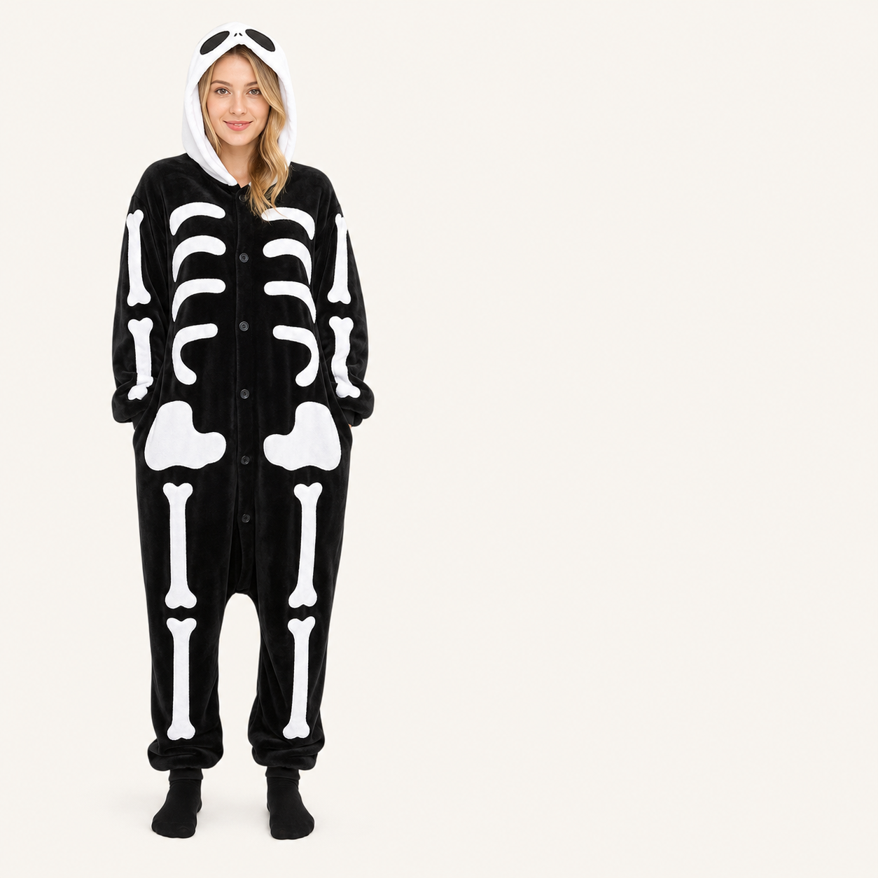 Big eye skeleton onesie relaxed fit