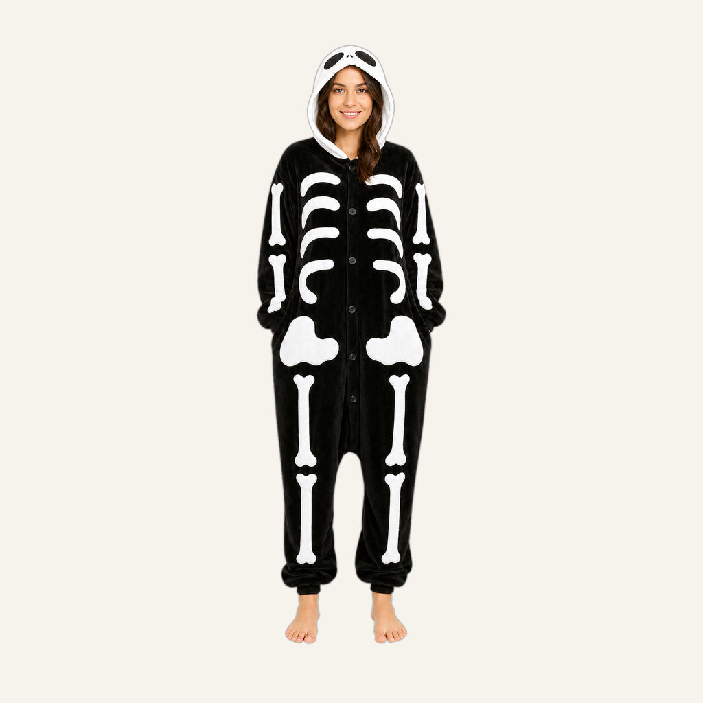 Skeleton onesie size L fit