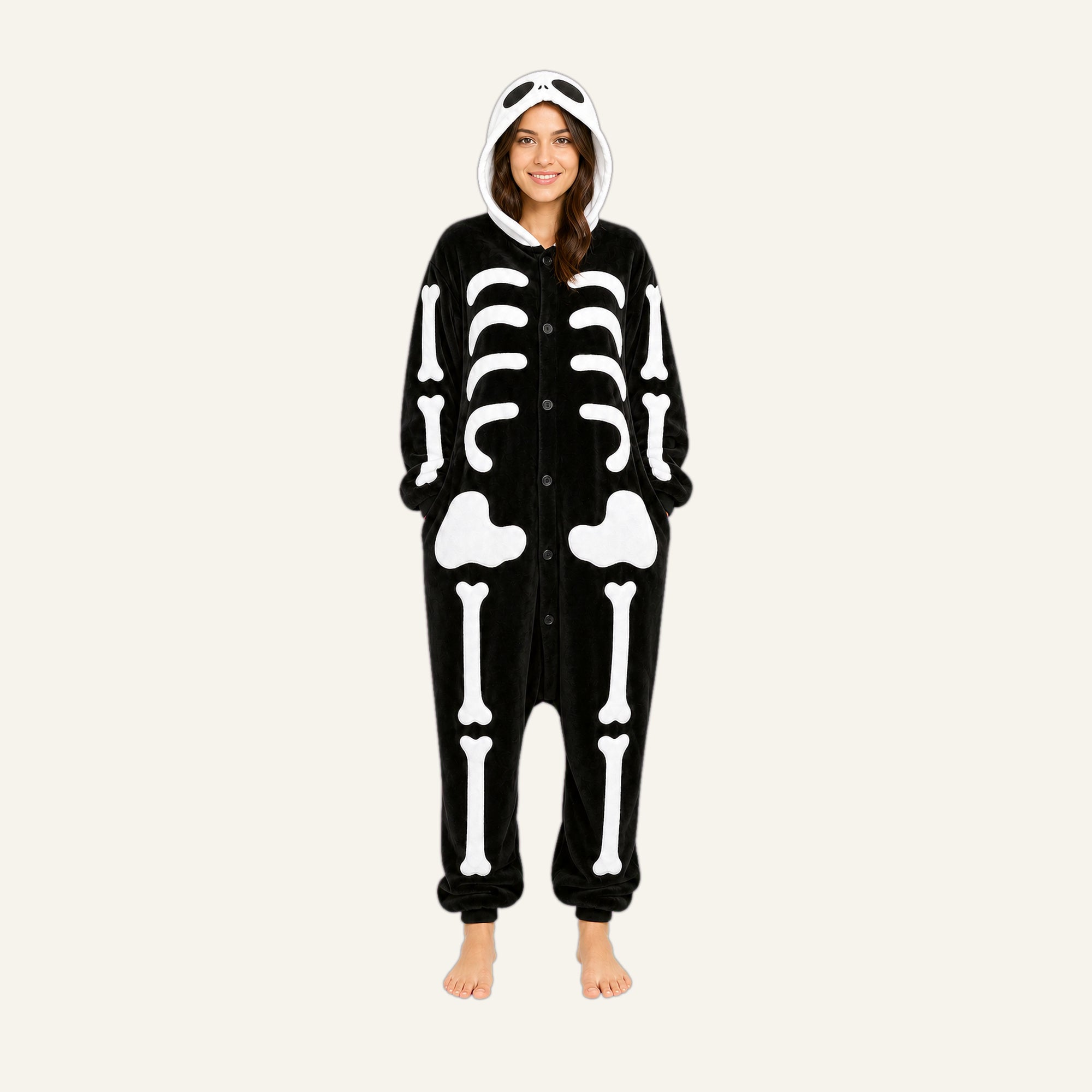 Skeleton onesie size L fit