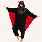 Leoxa black and red bat kigurumi onesie – 02 dynamic look