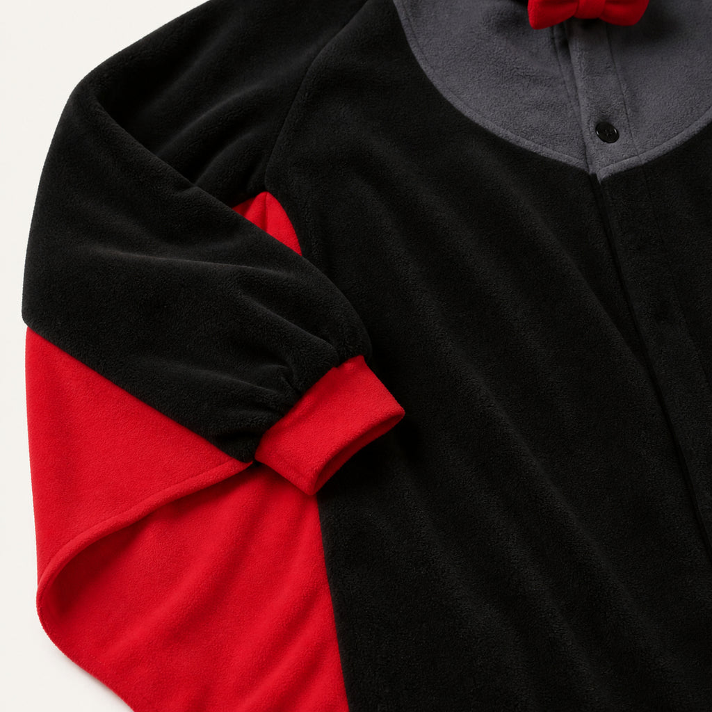 Leoxa black and red bat kigurumi onesie – 06 soft texture