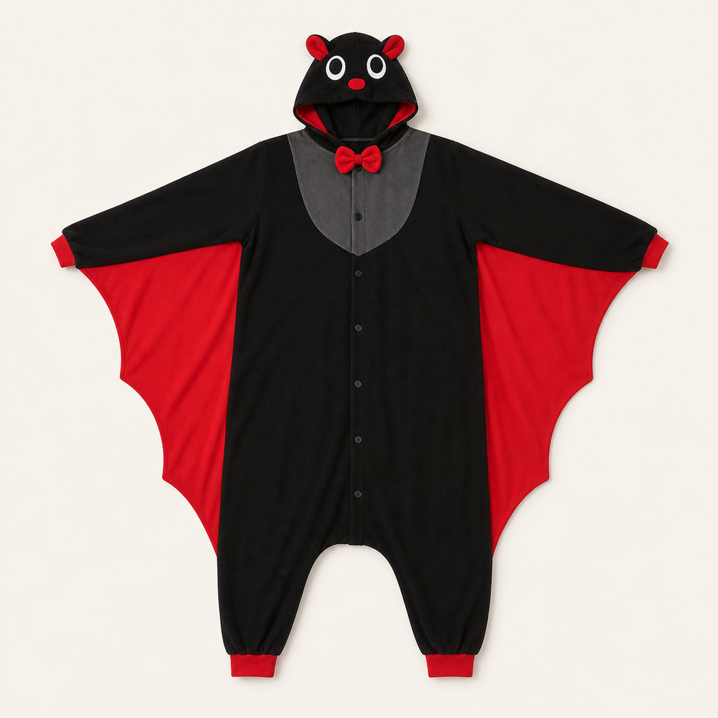 Leoxa black and red bat kigurumi onesie – 07 feature details