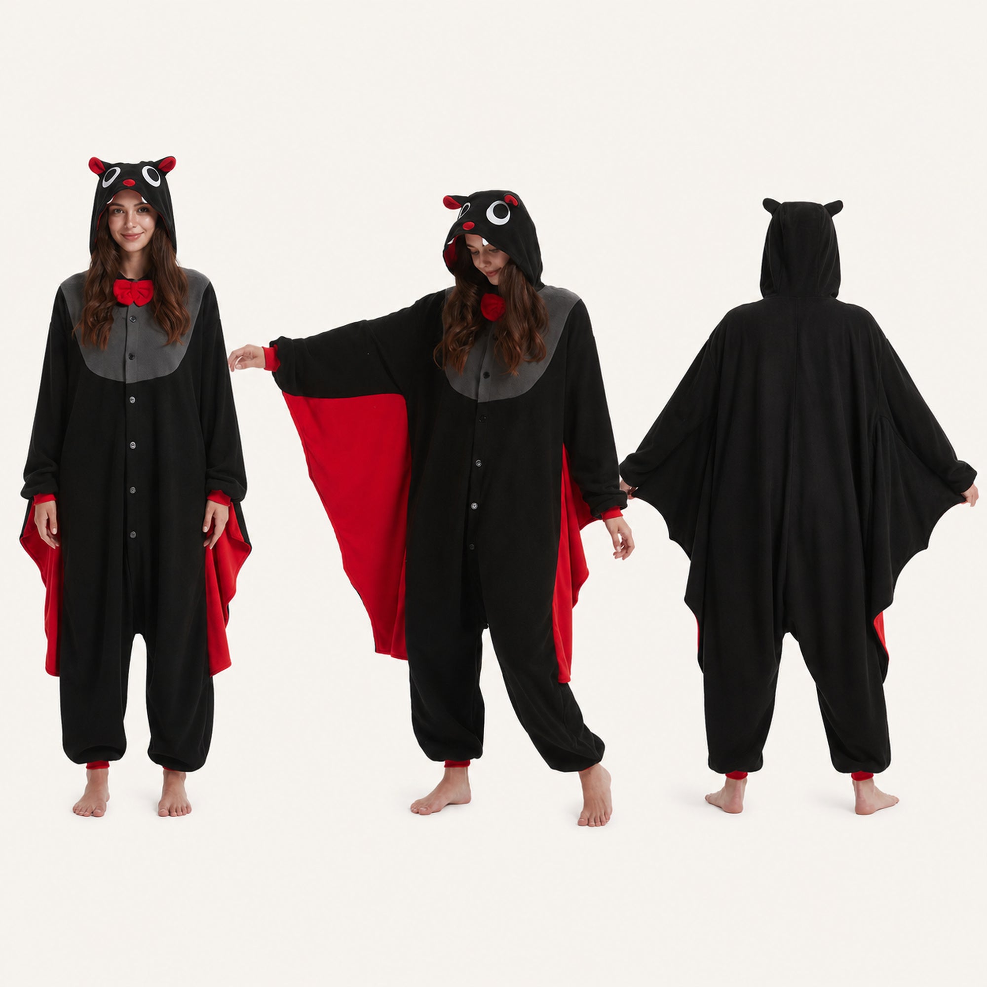 Leoxa black and red bat kigurumi onesie – 10 color lineup