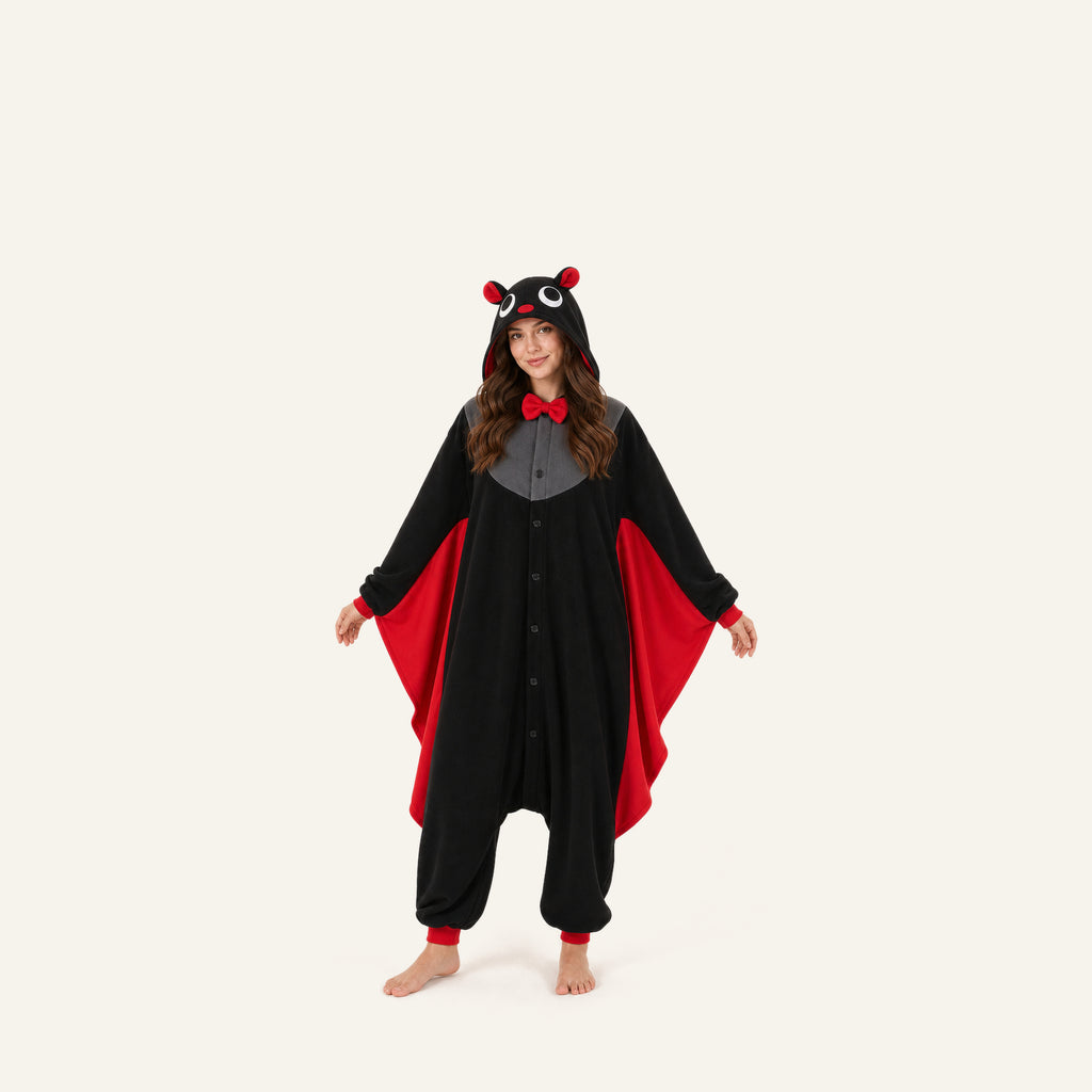 Leoxa black and red bat kigurumi onesie – 13 size adult woman