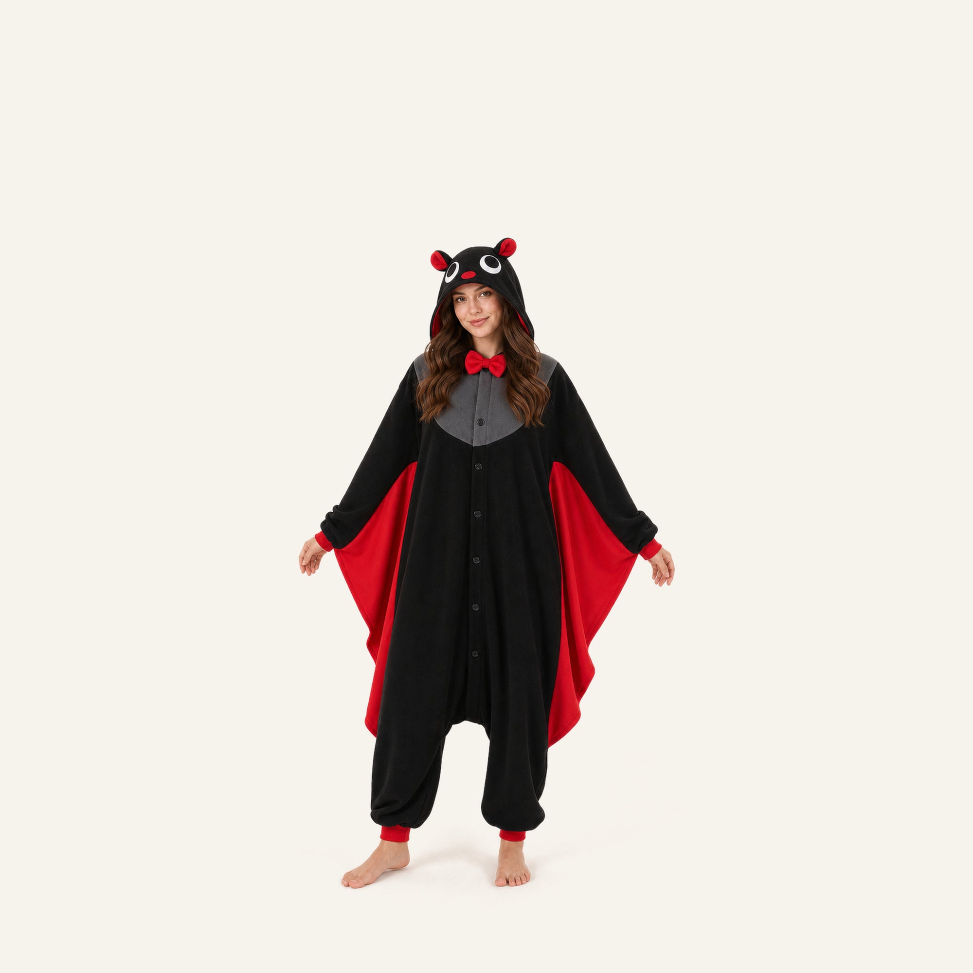 Leoxa black and red bat kigurumi onesie – 13 size adult woman