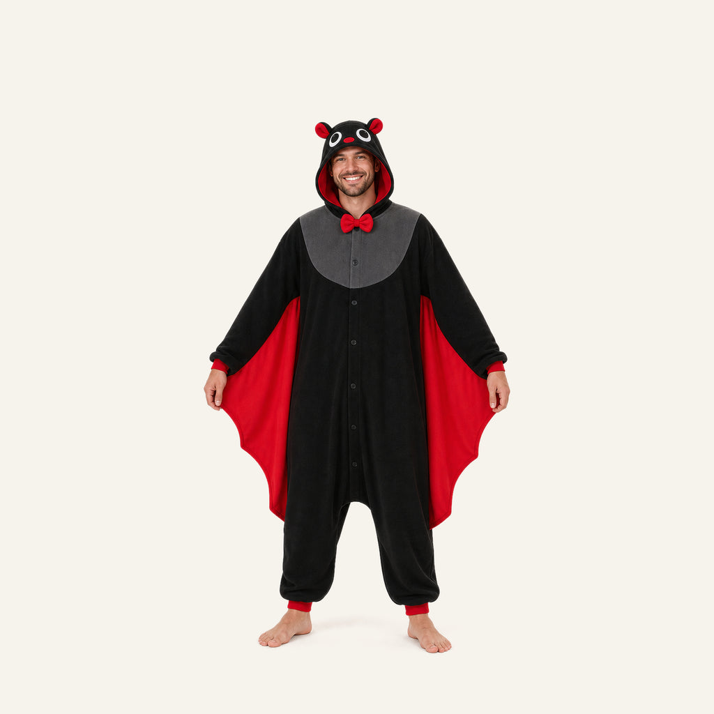 Leoxa black and red bat kigurumi onesie – 14 size adult man