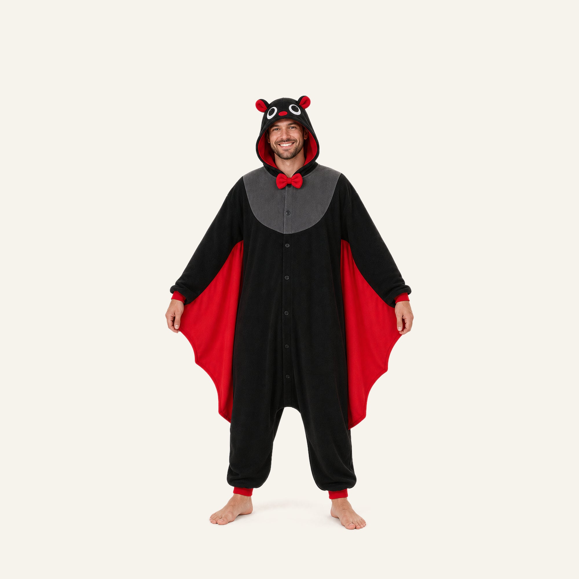 Leoxa black and red bat kigurumi onesie – 14 size adult man