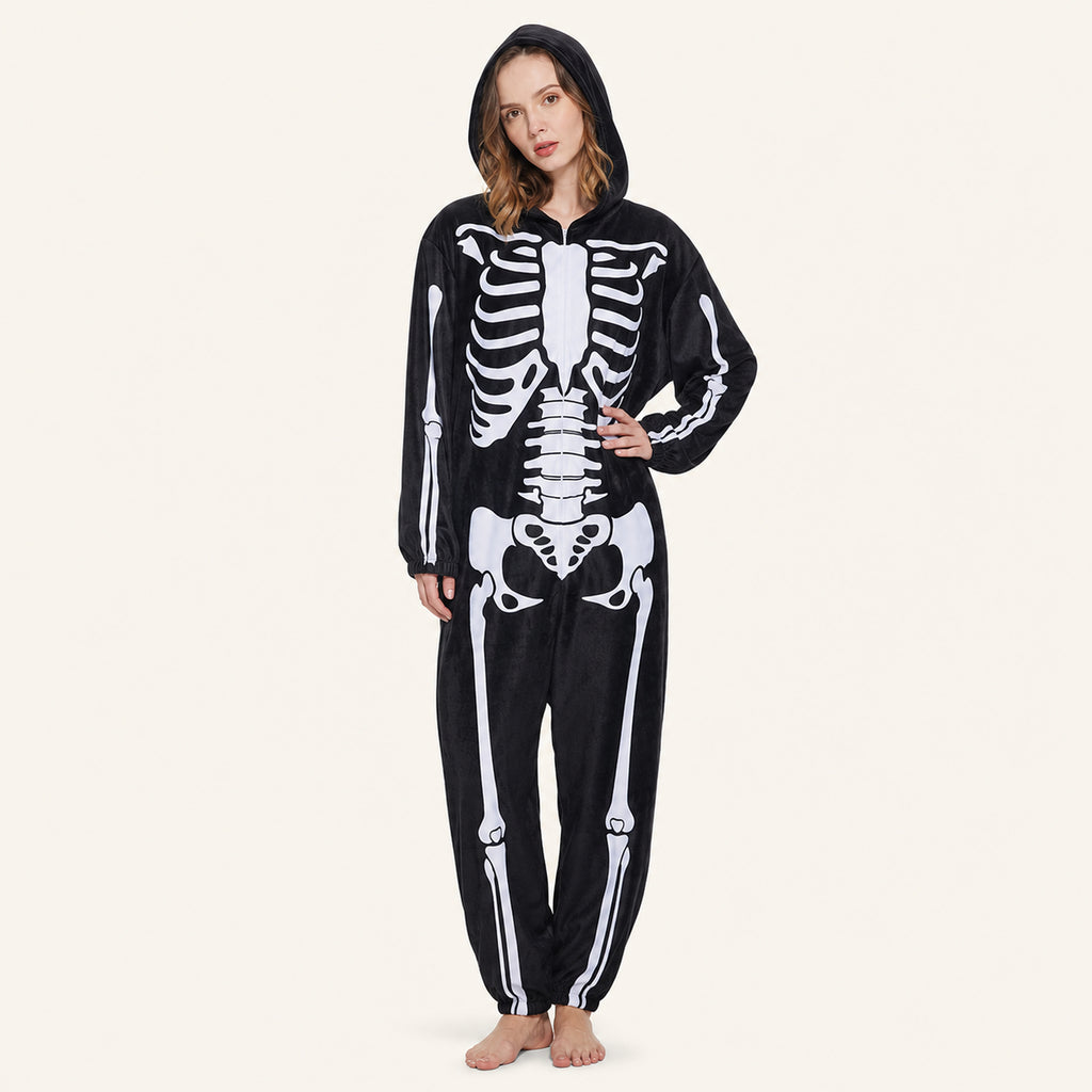 Leoxa black skeleton fleece onesie — 03 second look