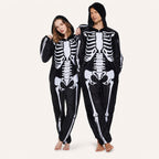Leoxa black skeleton fleece onesie — 04 matching colors