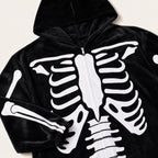 Leoxa black skeleton fleece onesie — 06 soft texture