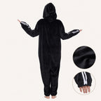 Leoxa black skeleton fleece onesie — 07 feature details