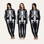 Leoxa black skeleton fleece onesie — 10 color lineup