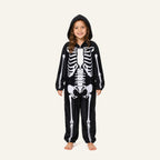 Leoxa black skeleton fleece onesie — 11 size young girl