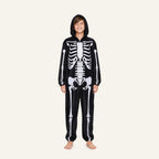 Leoxa black skeleton fleece onesie — 12 size older boy