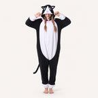 Leoxa black and white cat kigurumi onesie — 01 hero