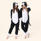 Leoxa black and white cat kigurumi onesie — 04 matching colors