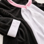 Leoxa black and white cat kigurumi onesie — 06 soft texture
