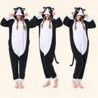 Leoxa black and white cat kigurumi onesie — 10 color lineup