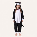 Leoxa black and white cat kigurumi onesie — 10 size S