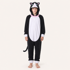 Leoxa black and white cat kigurumi onesie — 11 size M