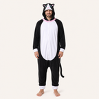 Leoxa black and white cat kigurumi onesie — 13 size XL