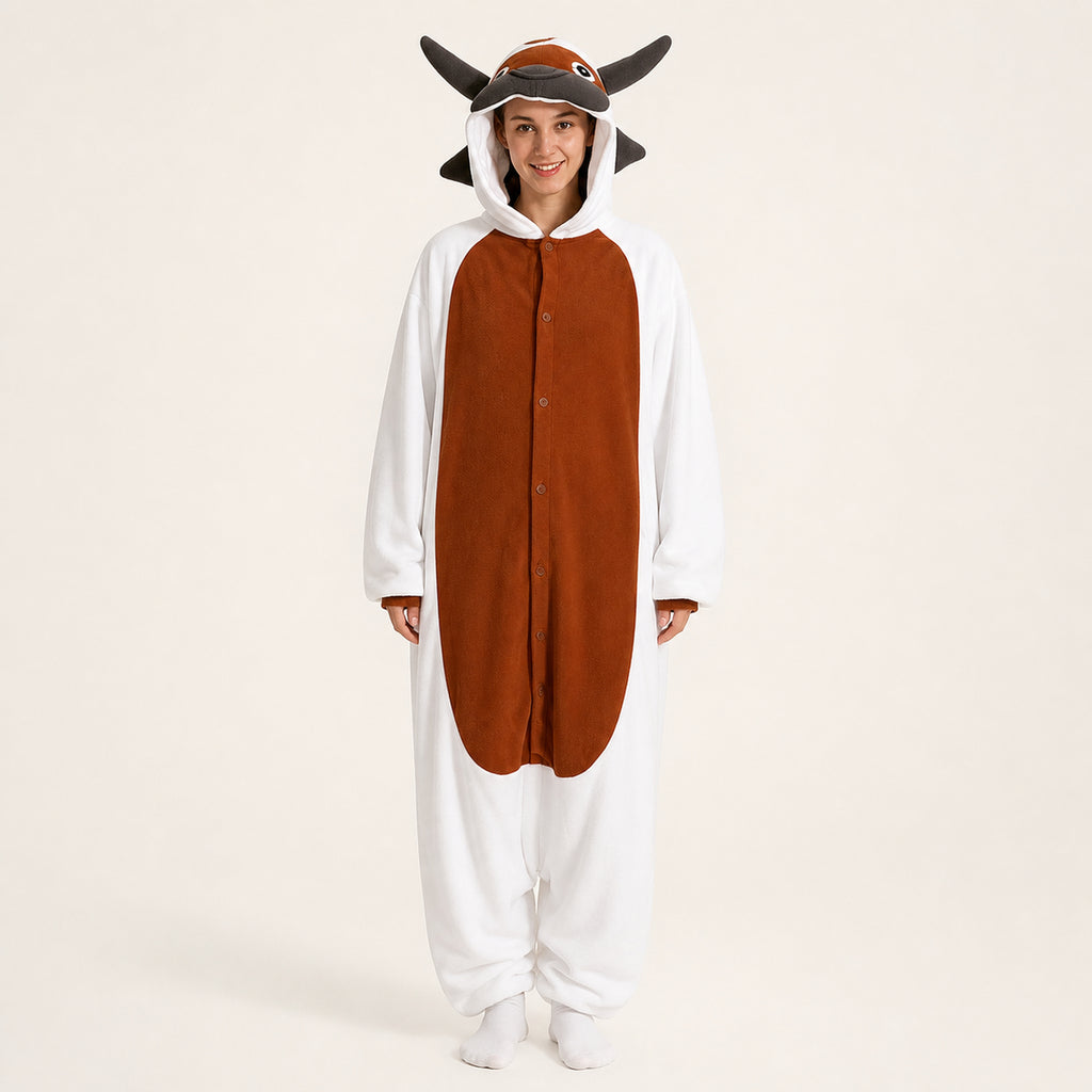 Brown Bull Kigurumi Onesie - front view