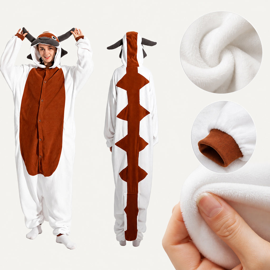 Brown Bull Kigurumi Onesie - fabric detail