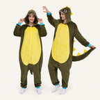 Leoxa brown dinosaur kigurumi onesie – 04 matching colors