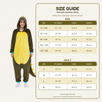 Leoxa brown dinosaur kigurumi onesie – 08 fit reference