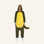 Leoxa brown dinosaur kigurumi onesie – 08 size variant 04 adult man no label