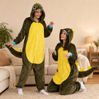 Leoxa brown dinosaur kigurumi onesie – 09 lifestyle