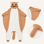 Brown Flying Squirrel Kigurumi Onesie character detail