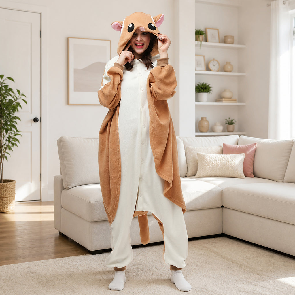 Brown Flying Squirrel Kigurumi Onesie home lifestyle