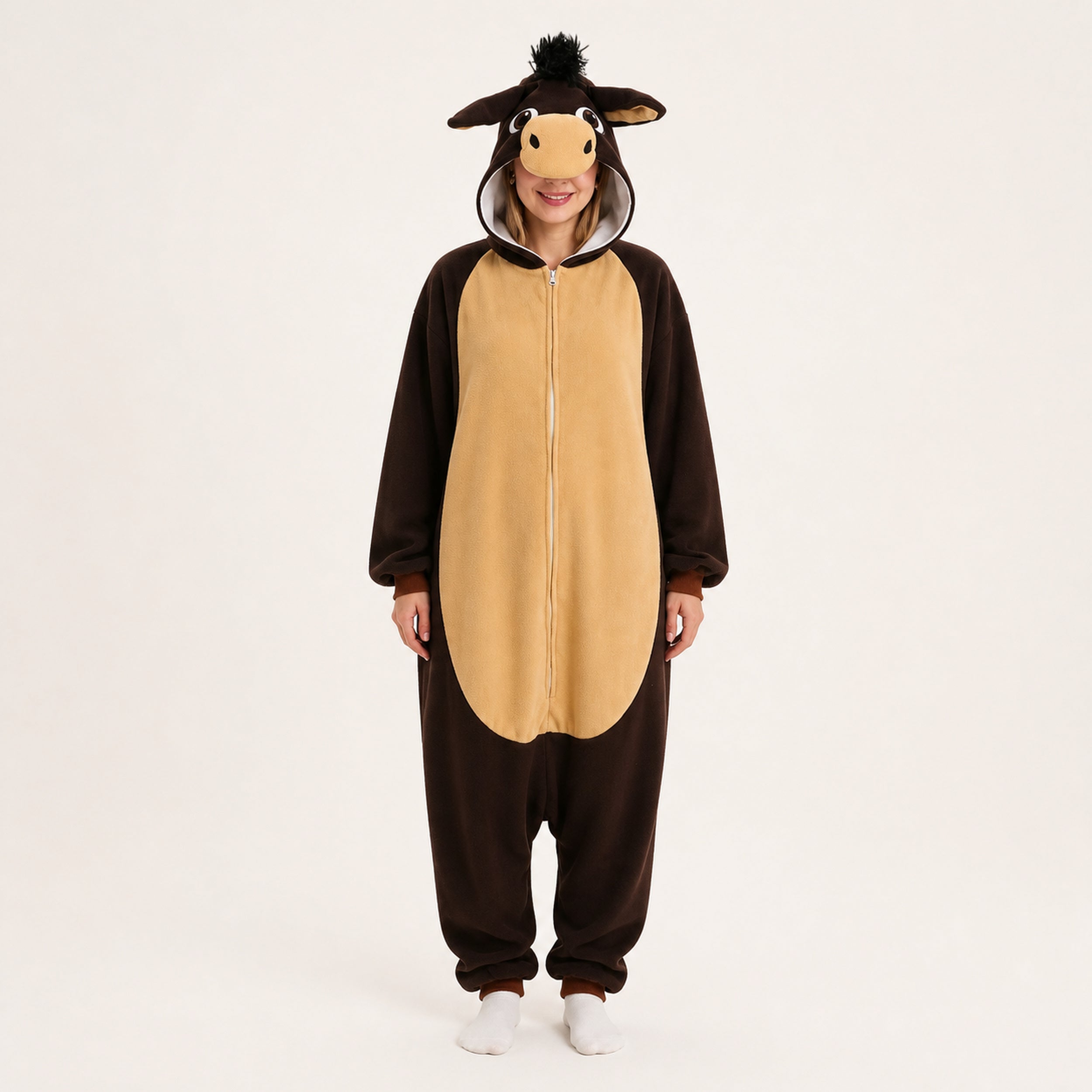 Brown Horse Kigurumi Onesie - front view