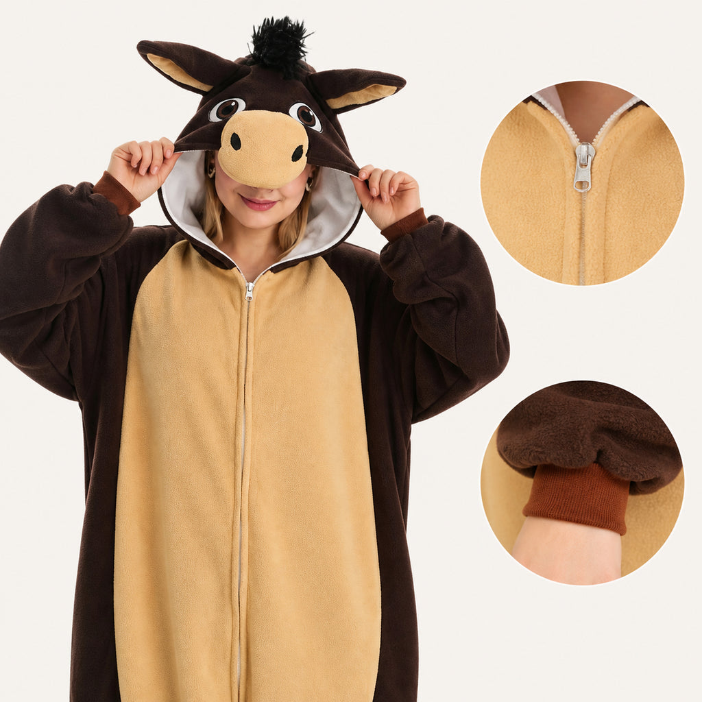 Brown Horse Kigurumi Onesie - feature details