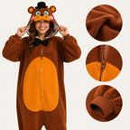 Brown Top Hat Bear Kigurumi Onesie material details
