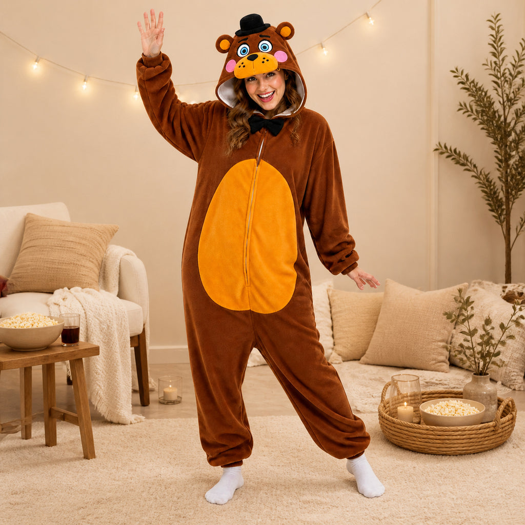 Brown Top Hat Bear Kigurumi Onesie social lifestyle