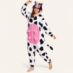 Leoxa colorful cow fleece onesie — 02 dynamic look