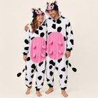Leoxa colorful cow fleece onesie — 04 matching colors
