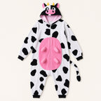 Leoxa colorful cow fleece onesie — 07 feature details