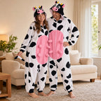 Leoxa colorful cow fleece onesie — 09 lifestyle