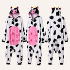 Leoxa colorful cow fleece onesie — 10 color lineup