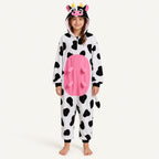 Leoxa colorful cow fleece onesie — 11 size S girl 150 160cm