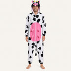 Leoxa colorful cow fleece onesie — 14 size XL man 174 183cm