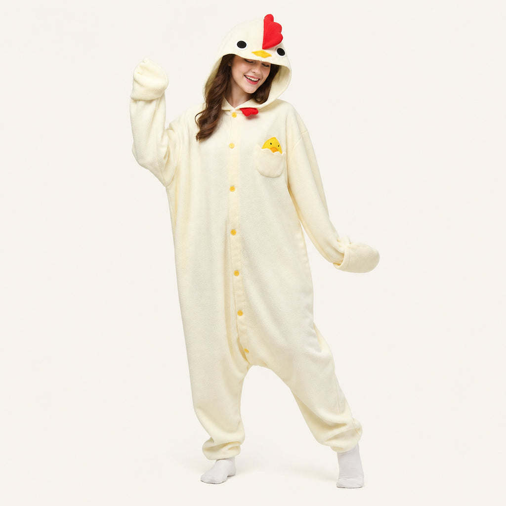 Cream Chicken Kigurumi Onesie - hero