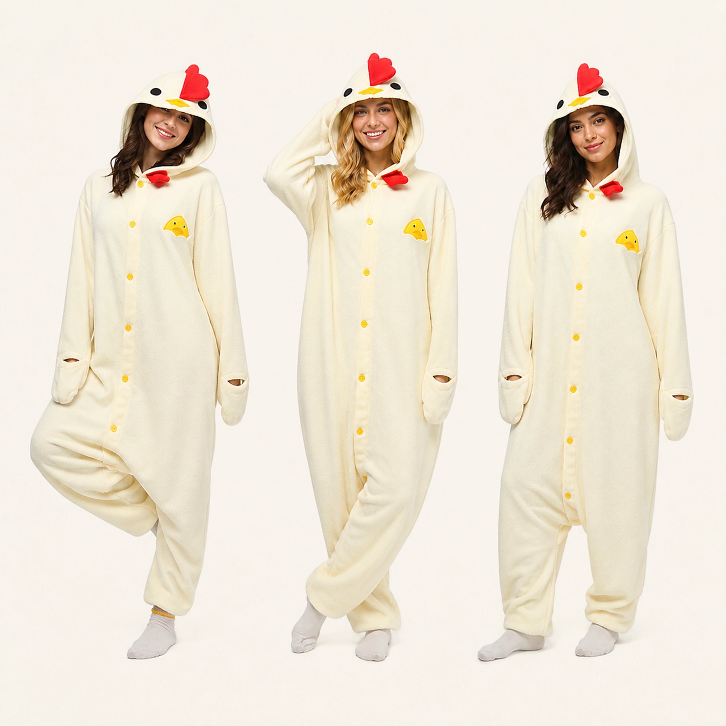 Cream Chicken Kigurumi Onesie - variant lineup
