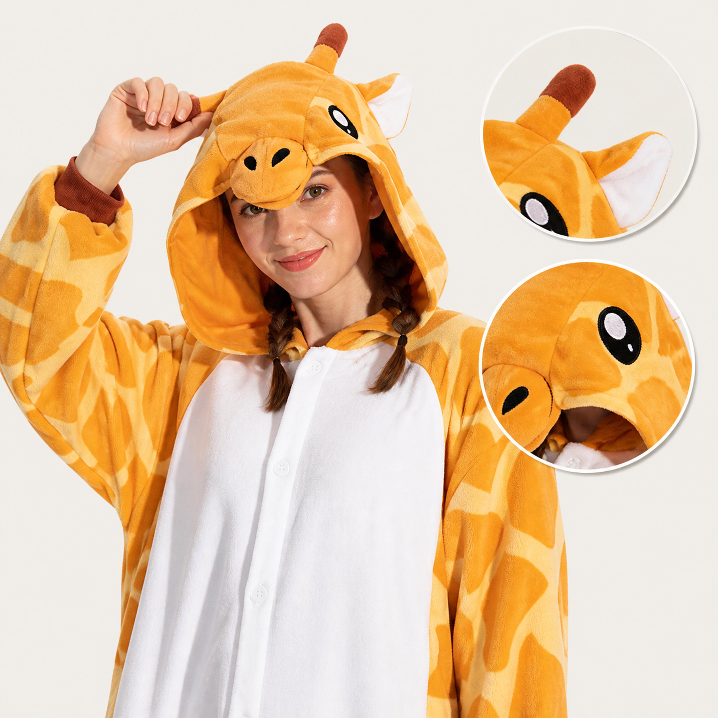 Giraffe Kigurumi Onesie - character detail