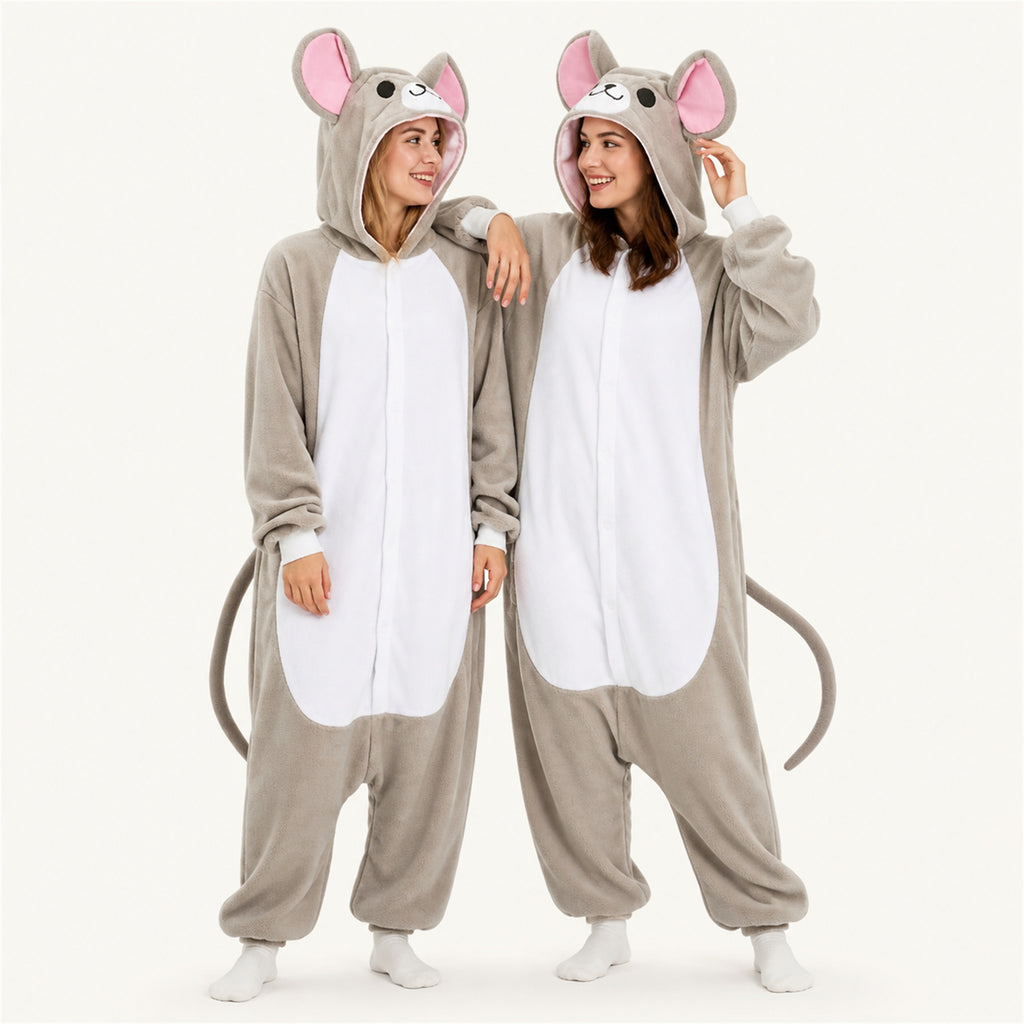 Gray Mouse Kigurumi Onesie matching colors